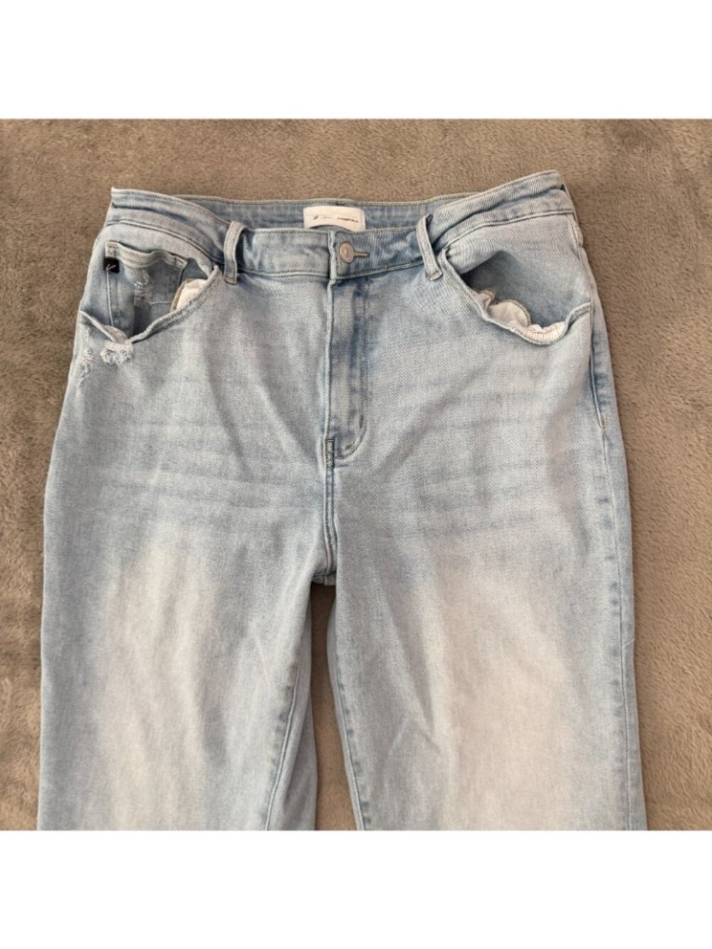 KanCan Wide Leg High Rise Jeans Womens 15/31 Light Wash - Picture 2 of 9
